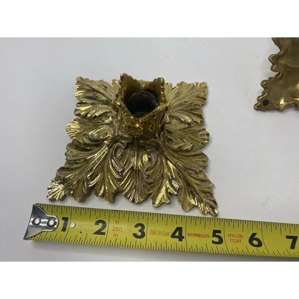 MMA Metropolitan Museum of‎ Arts Gold Tone Metal Candle Stick Holders Pair